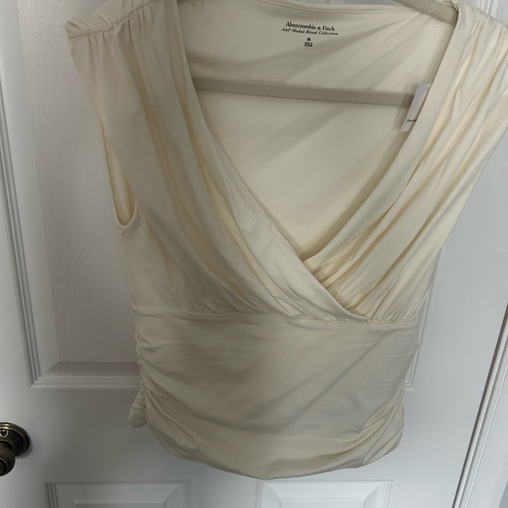 Abercrombie & Fitch Ivory Wrap Top